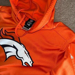 DENVER BRONCOS - SIZE LARGE - MEN'S HOODIE - ORANGE NEW ERA - AUTHENTIC
